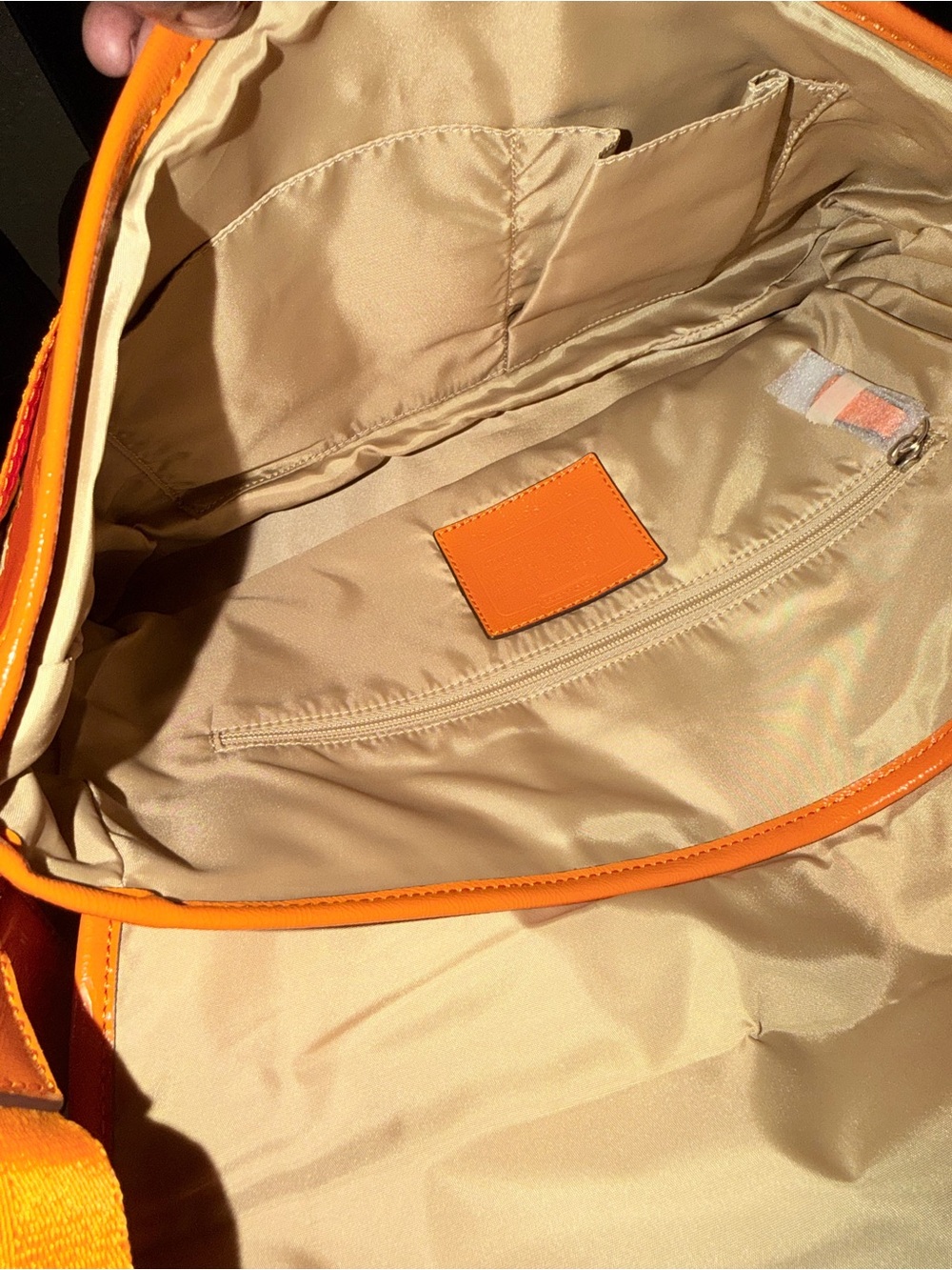 Coach Orange Signature Nylon Crossbody Messenger - Picture 2 of 5